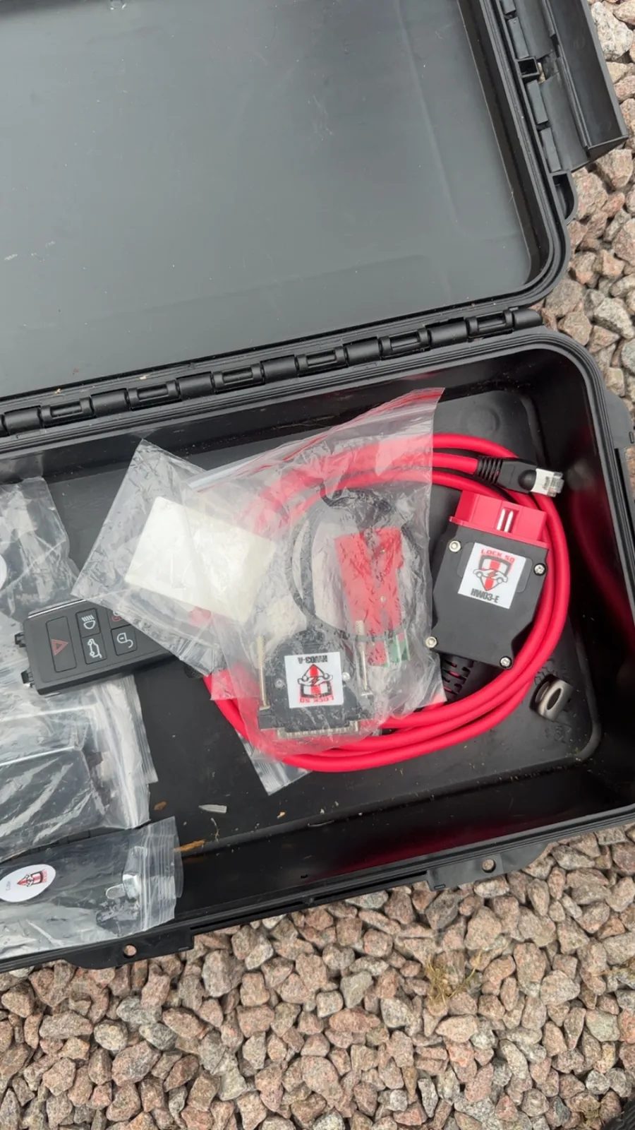 SRM Auto Access mobile locksmith equipment case with key blanks and cables